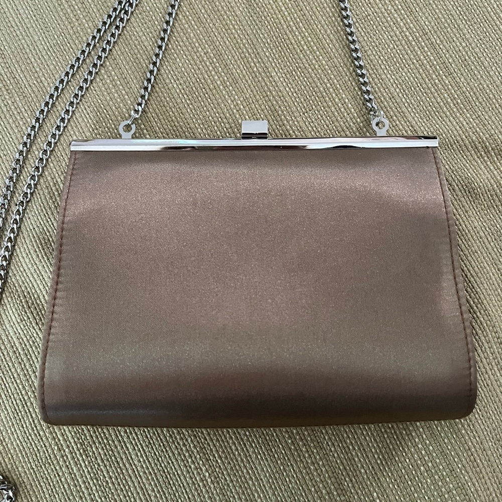 Liz Claiborne Bronze Satin Dress Purse